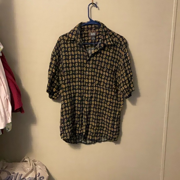 Black and Gold Casual Button Down Shirt - Picture 1 of 5